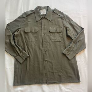 Sturm Handel GMBH Men's Green OD Field Button Down Military Army Shirt Large